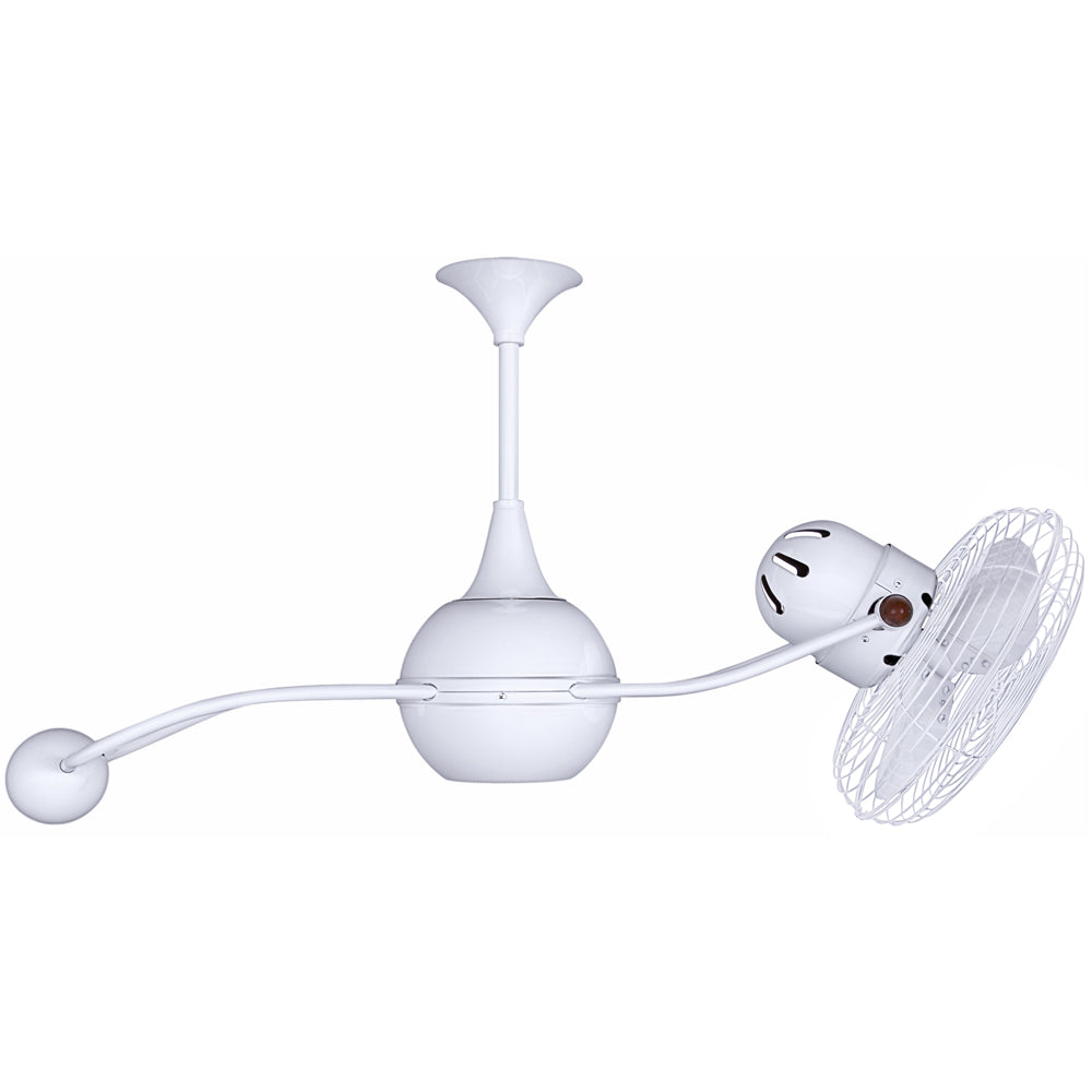 Matthews Fan Company Matthews-Gerbar Brisa 2000 40" Rotational Ceiling Fan With 10" Downrod and Metal Blades in White Finish