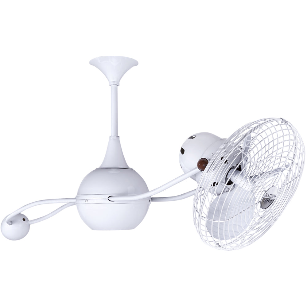 Matthews Fan Company Matthews-Gerbar Brisa 2000 40" Rotational Ceiling Fan With 10" Downrod and Metal Blades in White Finish