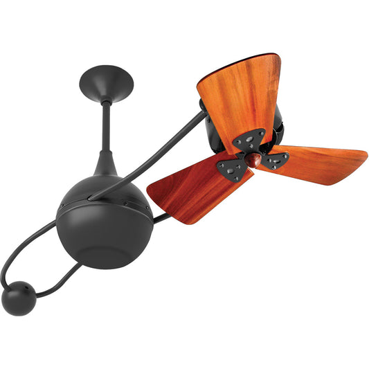 Matthews Fan Company Matthews-Gerbar Brisa 2000 40" Rotational Ceiling Fan With 10" Downrod and Wood Blades in Black Nickel Finish