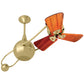 Matthews Fan Company Matthews-Gerbar Brisa 2000 40" Rotational Ceiling Fan With 10" Downrod and Wood Blades in Brushed Brass Finish