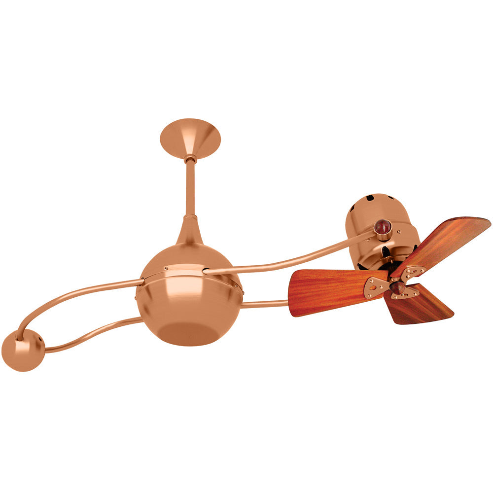 Matthews Fan Company Matthews-Gerbar Brisa 2000 40" Rotational Ceiling Fan With 10" Downrod and Wood Blades in Brushed Copper Finish