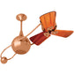 Matthews Fan Company Matthews-Gerbar Brisa 2000 40" Rotational Ceiling Fan With 10" Downrod and Wood Blades in Brushed Copper Finish