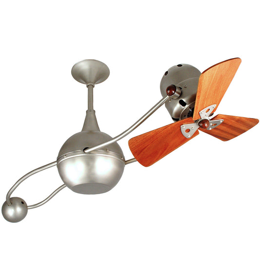 Matthews Fan Company Matthews-Gerbar Brisa 2000 40" Rotational Ceiling Fan With 10" Downrod and Wood Blades in Brushed Nickel Finish