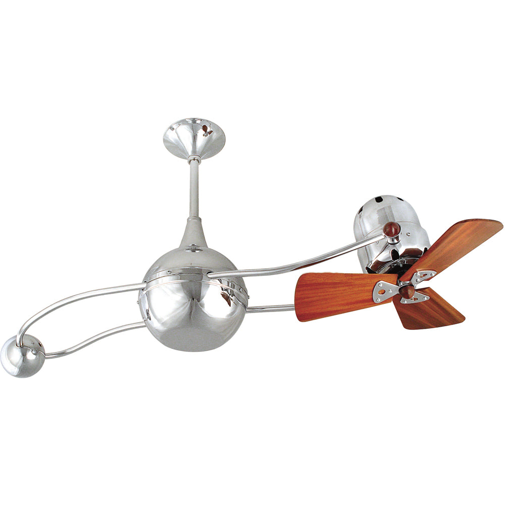 Matthews Fan Company Matthews-Gerbar Brisa 2000 40" Rotational Ceiling Fan With 10" Downrod and Wood Blades in Chrome Finish