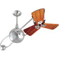 Matthews Fan Company Matthews-Gerbar Brisa 2000 40" Rotational Ceiling Fan With 10" Downrod and Wood Blades in Chrome Finish With Damp Location Protection