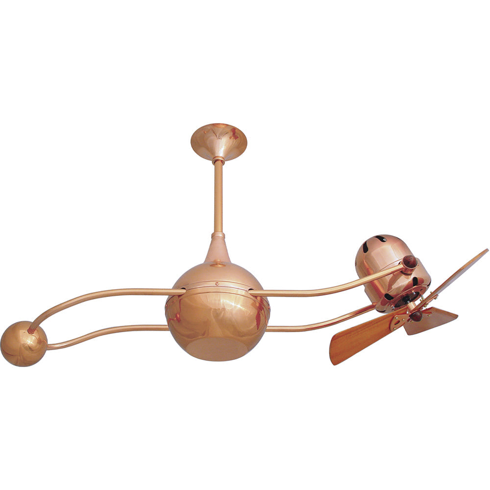 Matthews Fan Company Matthews-Gerbar Brisa 2000 40" Rotational Ceiling Fan With 10" Downrod and Wood Blades in Polished Copper Finish