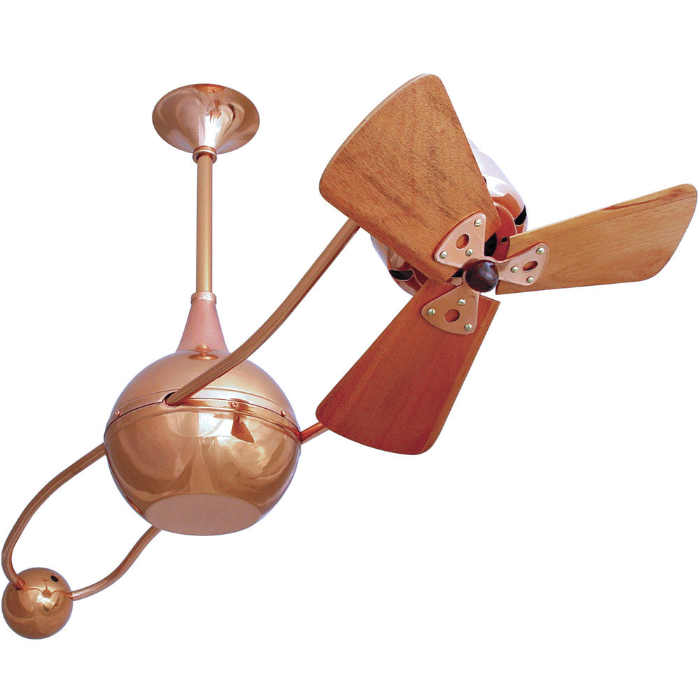 Matthews Fan Company Matthews-Gerbar Brisa 2000 40" Rotational Ceiling Fan With 10" Downrod and Wood Blades in Polished Copper Finish