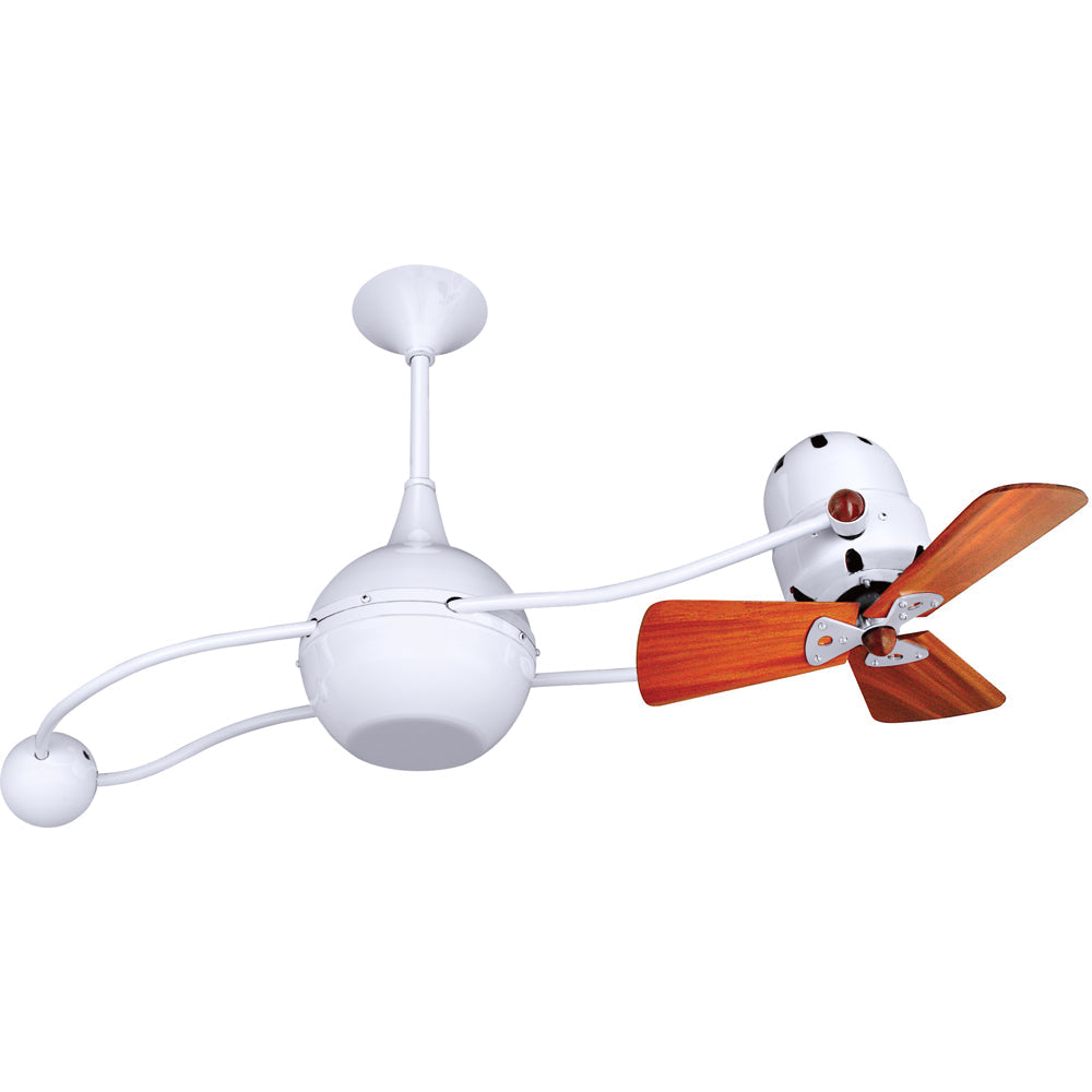 Matthews Fan Company Matthews-Gerbar Brisa 2000 40" Rotational Ceiling Fan With 10" Downrod and Wood Blades in White Finish