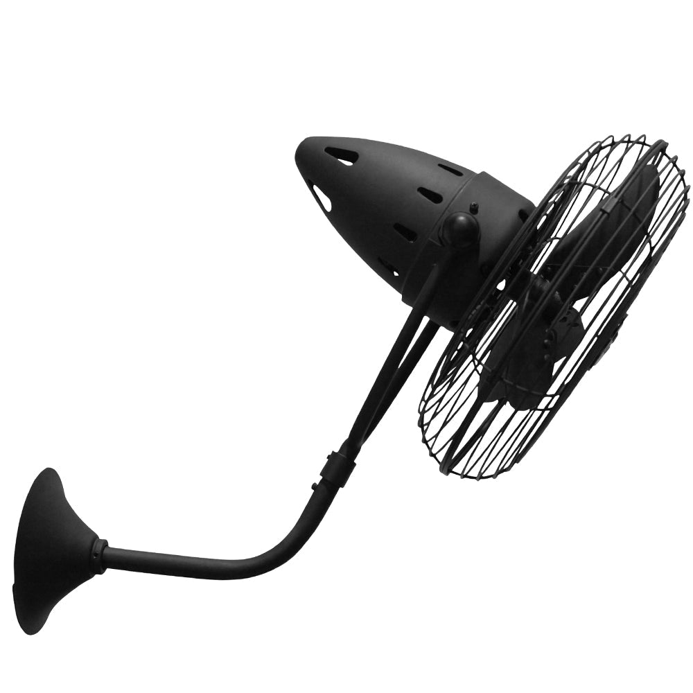 Matthews Fan Company Matthews-Gerbar Bruna Parede 13" Directional Fan With 10" Downrod and Metal Blades in Black Finish