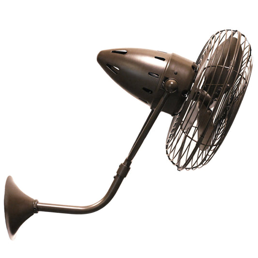 Matthews Fan Company Matthews-Gerbar Bruna Parede 13" Directional Fan With 10" Downrod and Metal Blades in Bronzette Finish