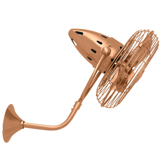 Matthews Fan Company Matthews-Gerbar Bruna Parede 13" Directional Fan With 10" Downrod and Metal Blades in Brushed Copper Finish