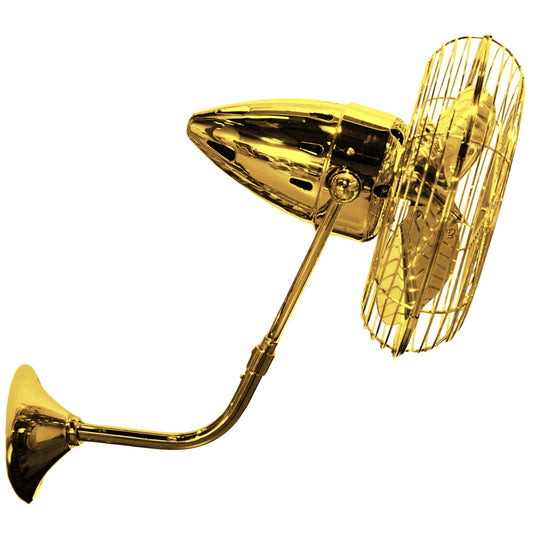 Matthews Fan Company Matthews-Gerbar Bruna Parede 13" Directional Fan With 10" Downrod and Metal Blades in Ouro Finish