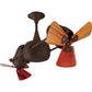 Matthews Fan Company Matthews-Gerbar Duplo-Dinamico 36" Bronzette Rotational Ceiling Fan With Solid Brazilian Mahogany Blade In Mahogany Finish