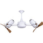 Matthews Fan Company Matthews-Gerbar Duplo-Dinamico 36" Gloss White Rotational Ceiling Fan With Solid Brazilian Mahogany Blade In Mahogany Finish