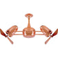 Matthews Fan Company Matthews-Gerbar Duplo-Dinamico 36" Polished Copper Rotational Ceiling Fan With Solid Brazilian Mahogany Blade In Mahogany Finish