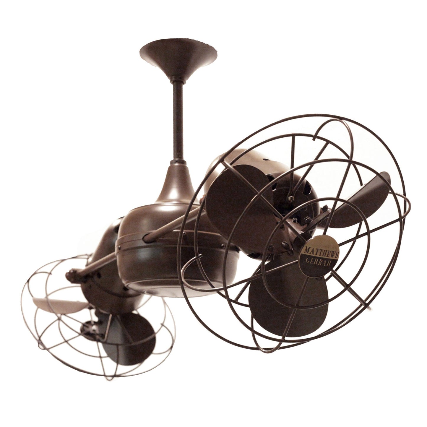 Matthews Fan Company Matthews-Gerbar Duplo-Dinamico 39" Bronzette Rotational Ceiling Fan With Aluminum Blade In Bronzette Finish