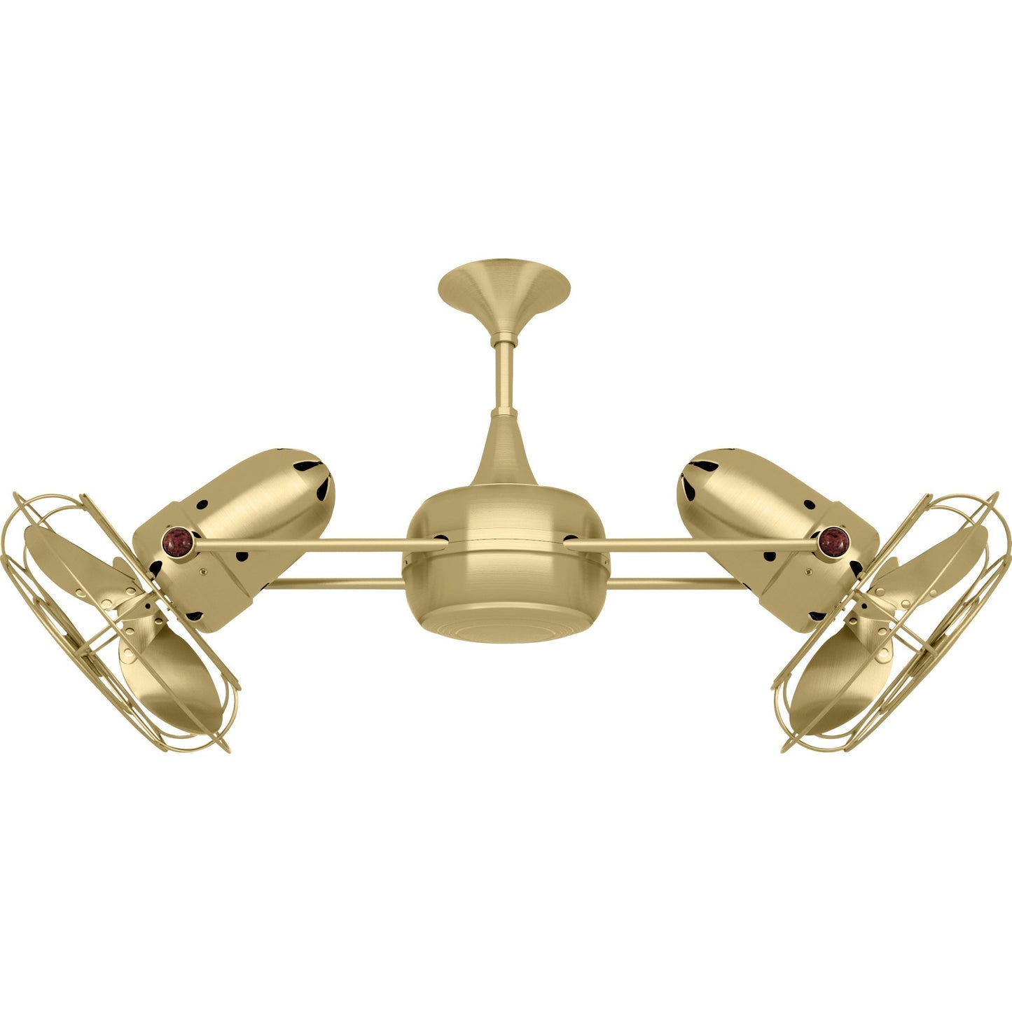 Matthews Fan Company Matthews-Gerbar Duplo-Dinamico 39" Brushed Brass Rotational Ceiling Fan With Aluminum Blade In Brushed Brass Finish