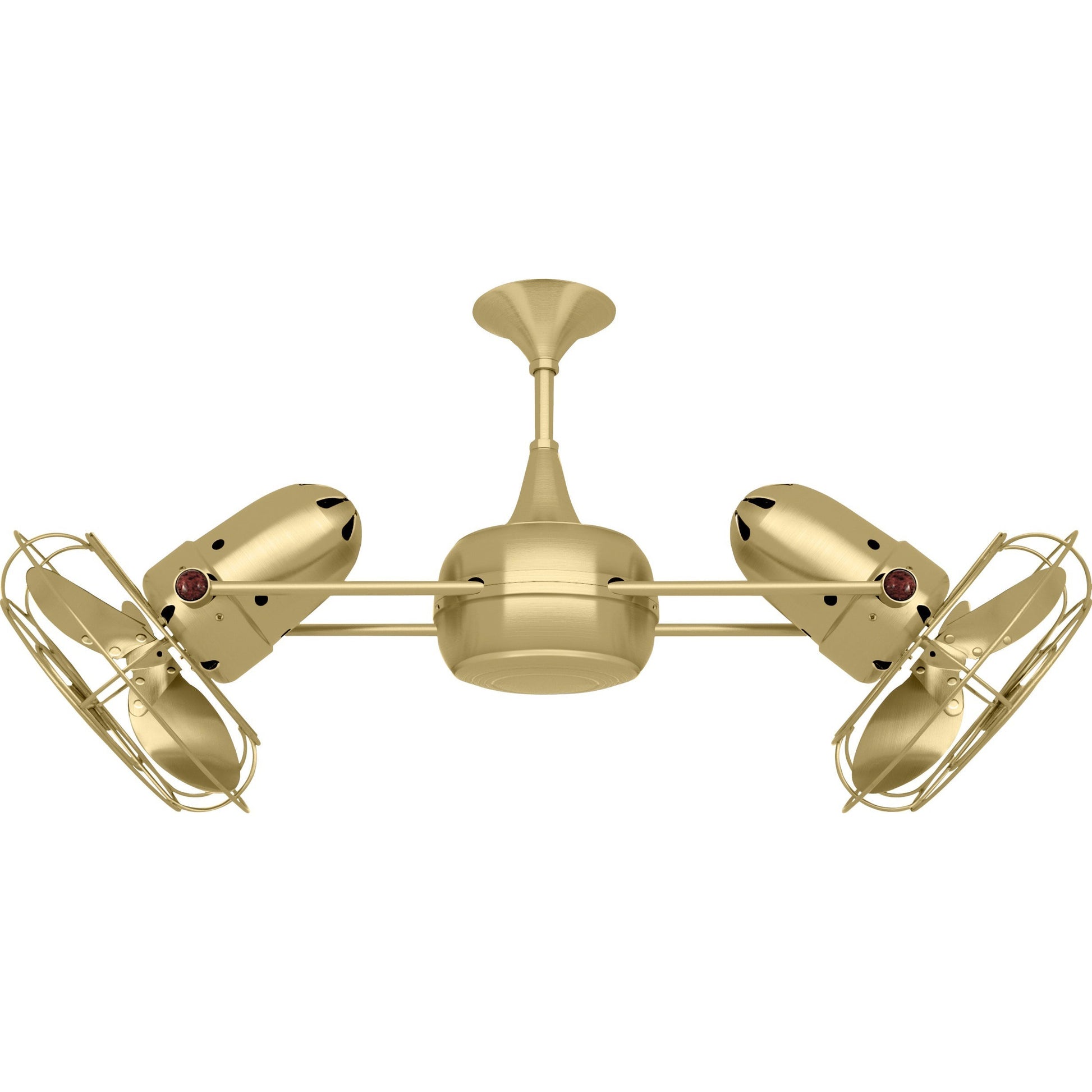 Matthews Fan Company Matthews-Gerbar Duplo-Dinamico 39" Brushed Brass Rotational Ceiling Fan With Aluminum Blade In Brushed Brass Finish