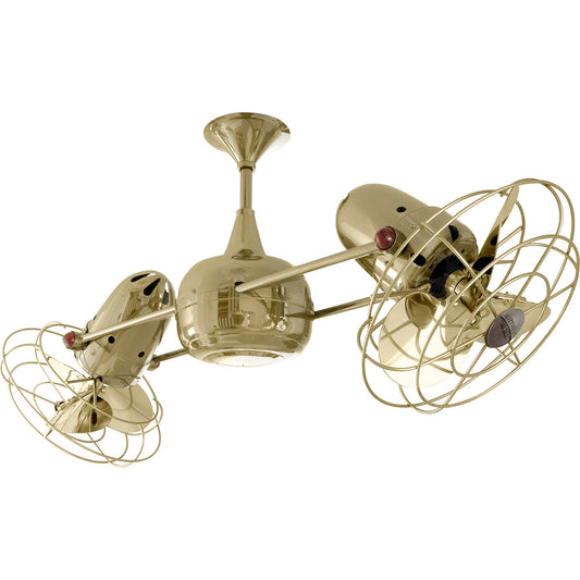 Matthews Fan Company Matthews-Gerbar Duplo-Dinamico 39" Polished Brass Rotational Ceiling Fan With Aluminum Blade In Polished Brass Finish