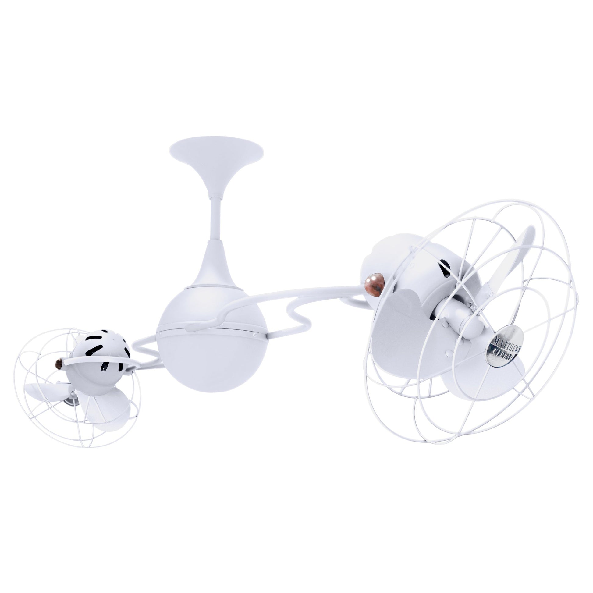 Matthews Fan Company Matthews-Gerbar Italo Ventania 60" Gloss White Rotational Ceiling Fan With Aluminum Blade In White Finish