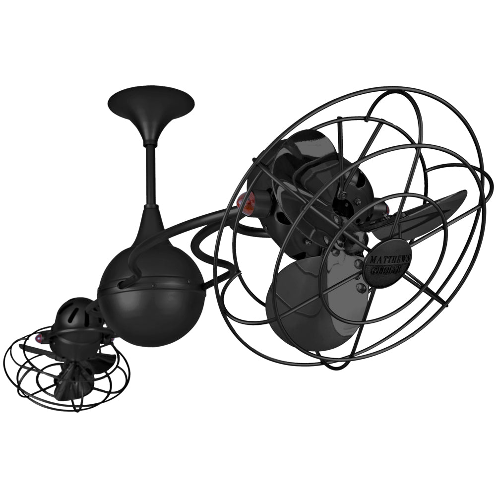 Matthews Fan Company Matthews-Gerbar Italo Ventania 60" Matte Black Rotational Ceiling Fan With Aluminum Blade In Black Finish