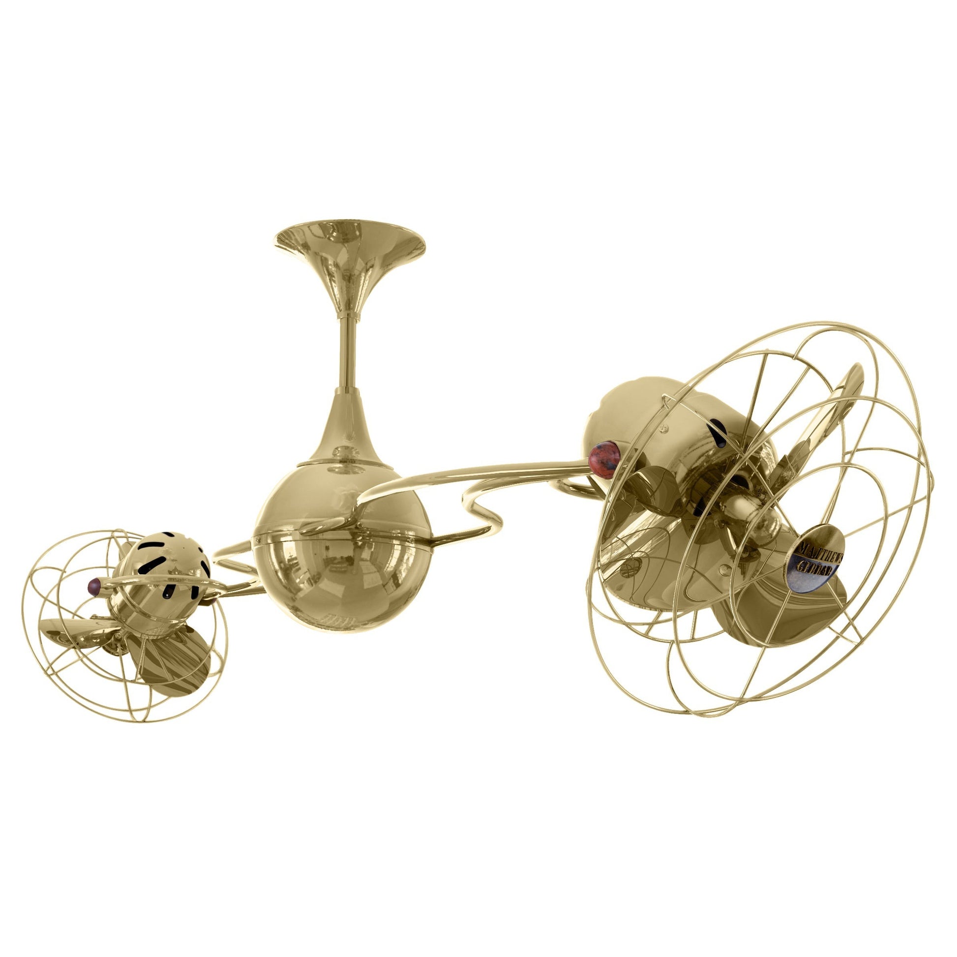 Matthews Fan Company Matthews-Gerbar Italo Ventania 60" Polished Brass Rotational Ceiling Fan With Aluminum Blade In Polished Brass Finish