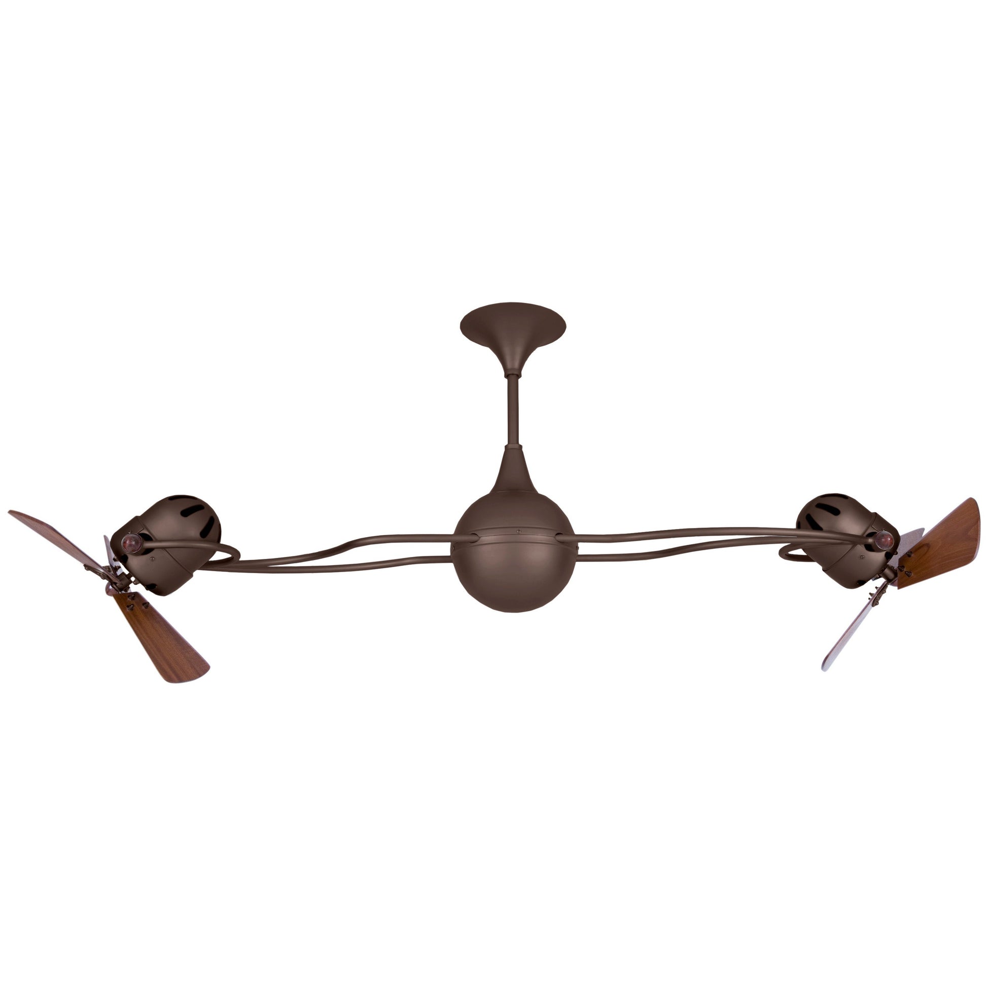 Matthews Fan Company Matthews-Gerbar Italo Ventania 62" Bronzette Rotational Ceiling Fan With Solid Brazilian Mahogany Blade In Mahogany Finish