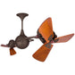 Matthews Fan Company Matthews-Gerbar Italo Ventania 62" Bronzette Rotational Ceiling Fan With Solid Brazilian Mahogany Blade In Mahogany Finish