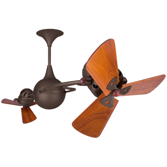 Matthews Fan Company Matthews-Gerbar Italo Ventania 62" Bronzette Rotational Ceiling Fan With Solid Brazilian Mahogany Blade In Mahogany Finish