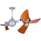 Matthews Fan Company Matthews-Gerbar Italo Ventania 62" Brushed Nickel Rotational Ceiling Fan With Solid Brazilian Mahogany Blade In Mahogany Finish And Damp Location Protection