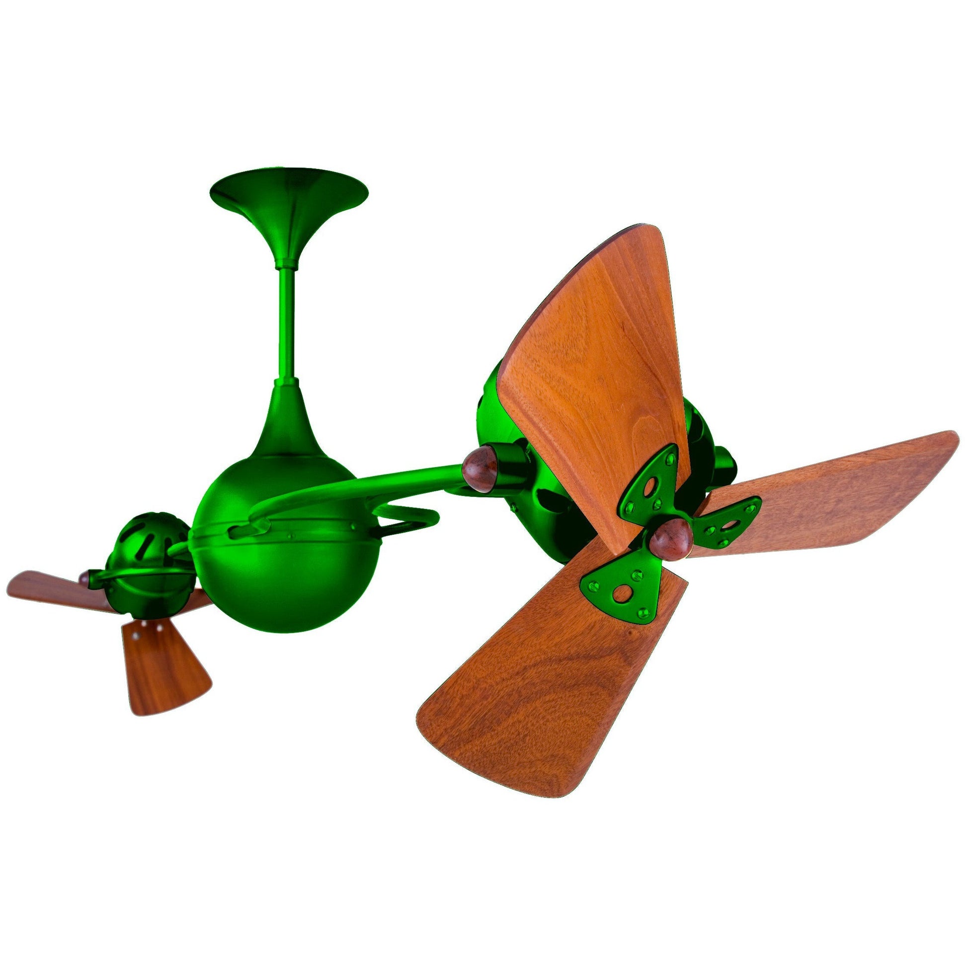 Matthews Fan Company Matthews-Gerbar Italo Ventania 62" Esmerelda Rotational Ceiling Fan With Solid Brazilian Mahogany Blade In Mahogany Finish