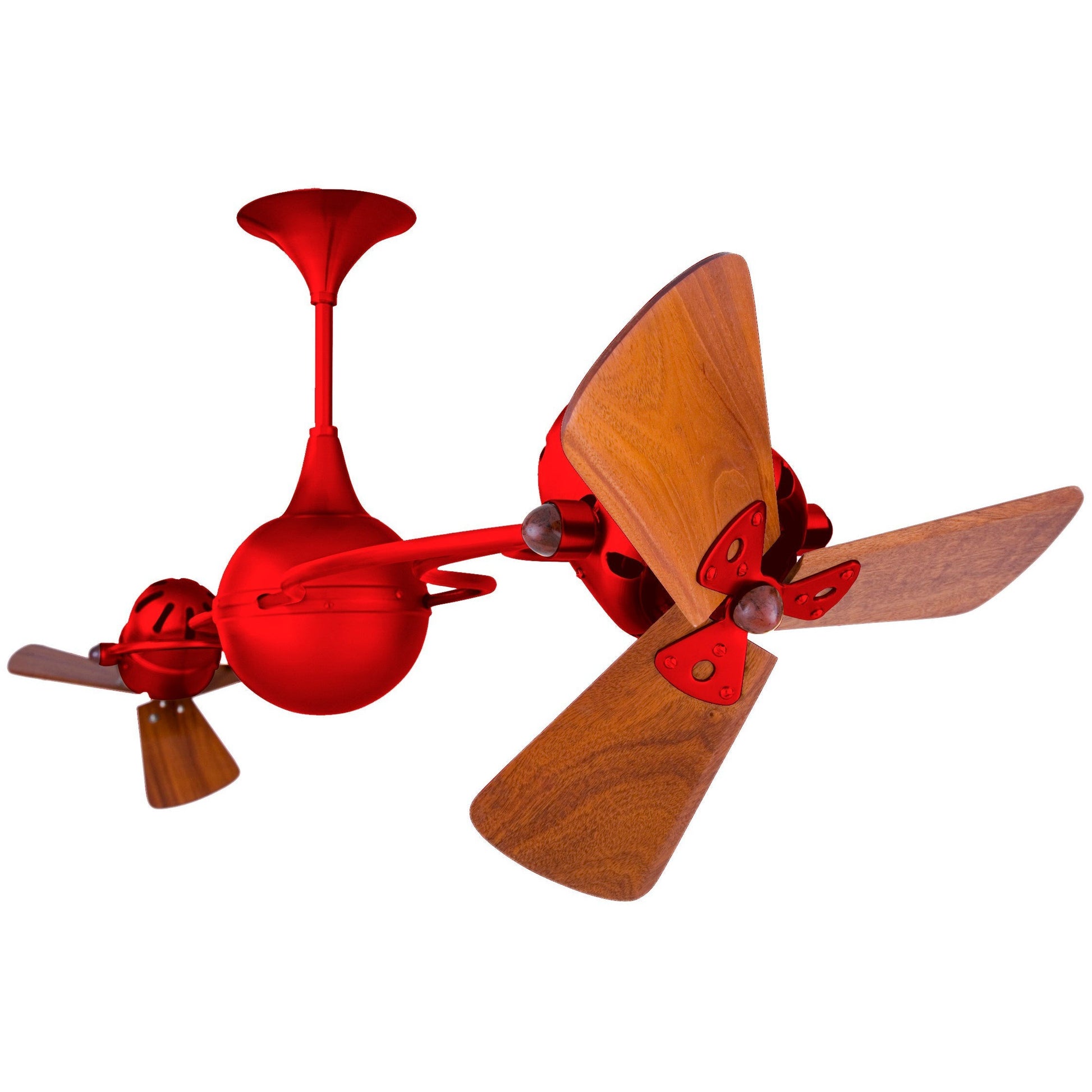 Matthews Fan Company Matthews-Gerbar Italo Ventania 62" Rubi Rotational Ceiling Fan With Solid Brazilian Mahogany Blade In Mahogany Finish