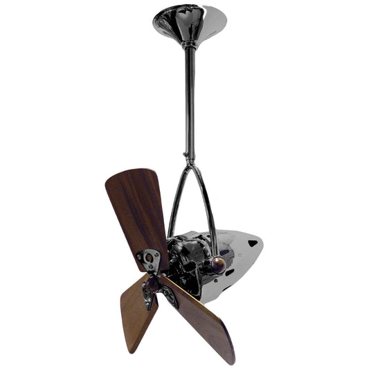 Matthews Fan Company Matthews-Gerbar Jarold Direcional 16" Black Nickel Ceiling Fan With Solid Brazilian Mahogany Blade In Mahogany Finish