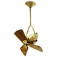 Matthews Fan Company Matthews-Gerbar Jarold Direcional 16" Brushed Brass Ceiling Fan With Solid Brazilian Mahogany Blade In Mahogany Finish