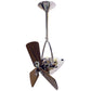 Matthews Fan Company Matthews-Gerbar Jarold Direcional 16" Polished Chrome Ceiling Fan With Solid Brazilian Mahogany Blade In Mahogany Finish And Damp Location Protection