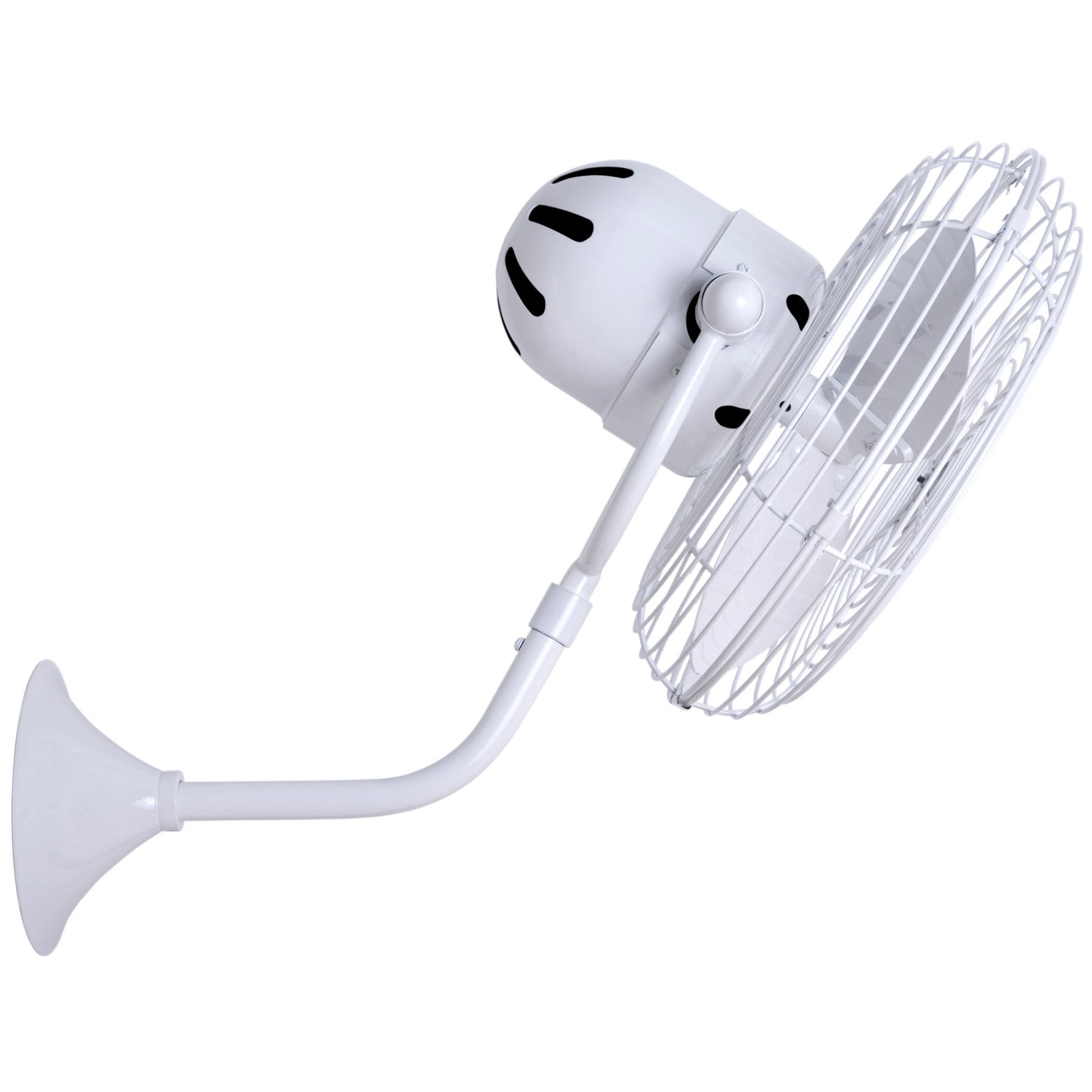 Matthews Fan Company Matthews-Gerbar Michelle Parede 13" Gloss White Wall-Mounted Fan With Aluminum Blade In White Finish