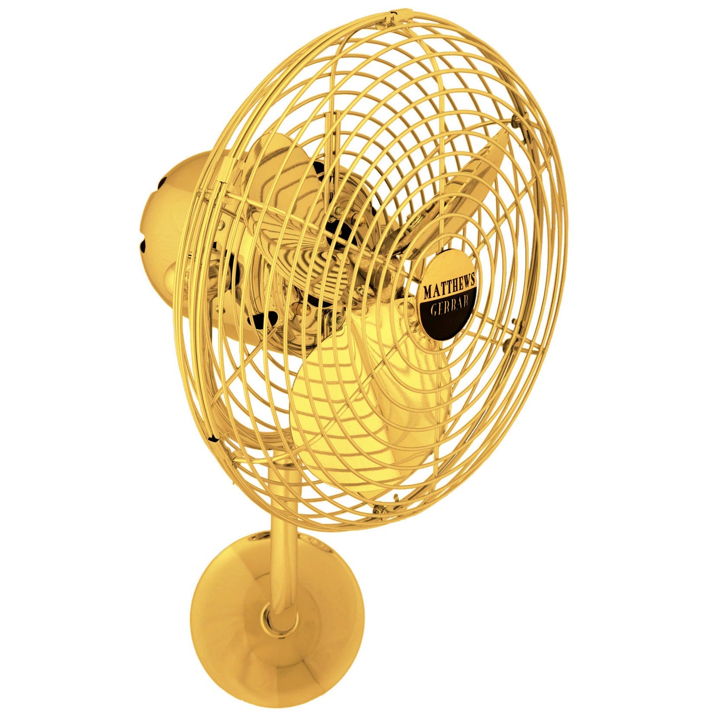 Matthews Fan Company Matthews-Gerbar Michelle Parede 13" Ouro Wall-Mounted Fan With Aluminum Blade In Ouro Finish