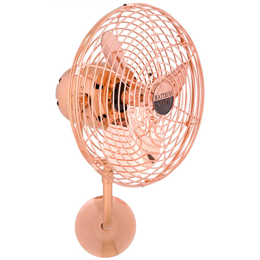 Matthews Fan Company Matthews-Gerbar Michelle Parede 13" Polished Copper Wall-Mounted Fan With Aluminum Blade In Polished Copper Finish