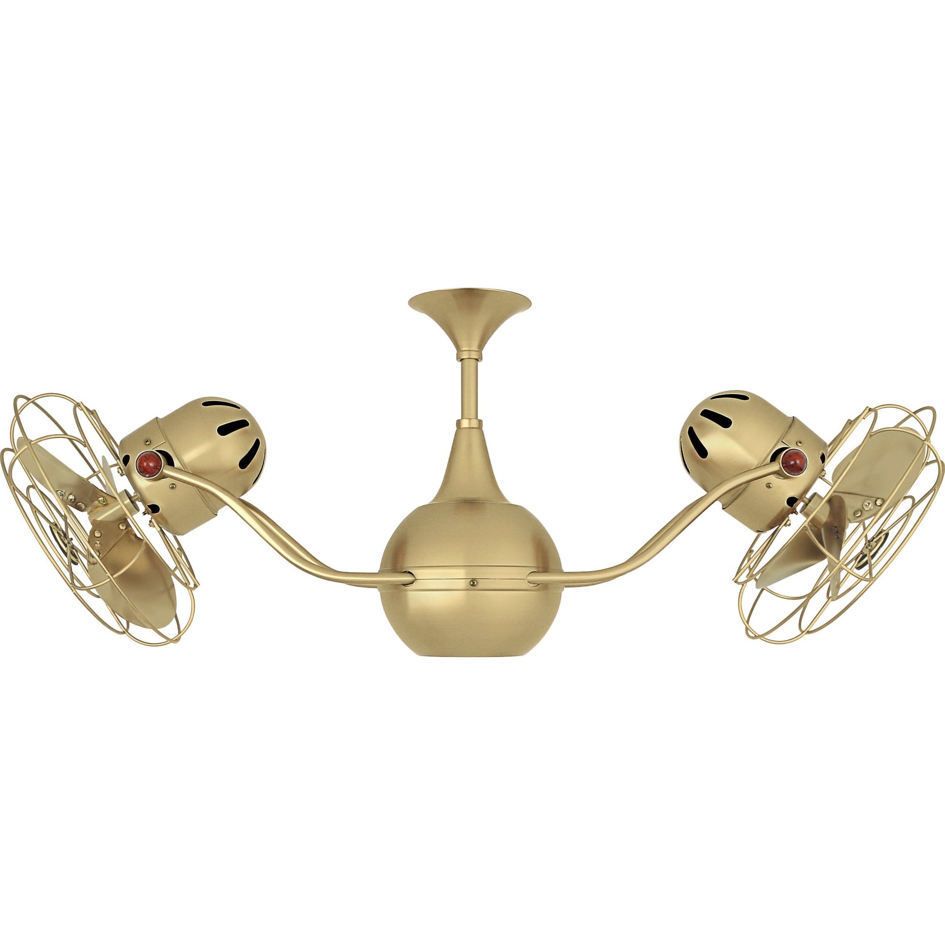 Matthews Fan Company Matthews-Gerbar Vent-Bettina 42" Brushed Brass Rotational Ceiling Fan With Aluminum Blade In Brushed Brass Finish