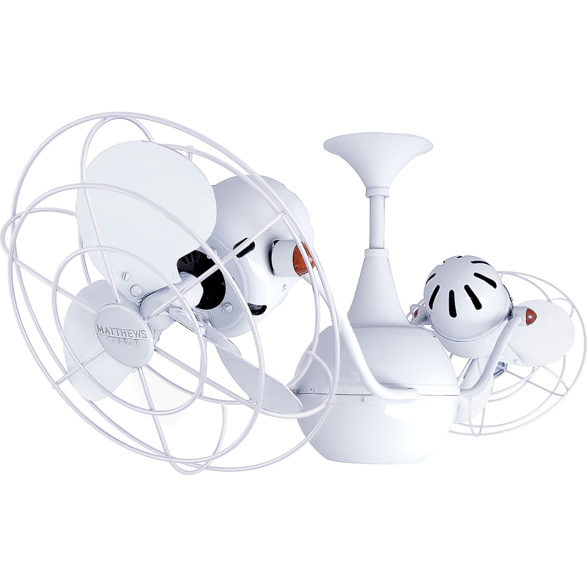 Matthews Fan Company Matthews-Gerbar Vent-Bettina 42" Gloss White Rotational Ceiling Fan With Aluminum Blade In White Finish