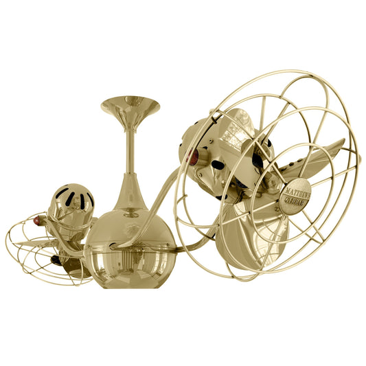 Matthews Fan Company Matthews-Gerbar Vent-Bettina 42" Polished Brass Rotational Ceiling Fan With Aluminum Blade In Polished Brass Finish