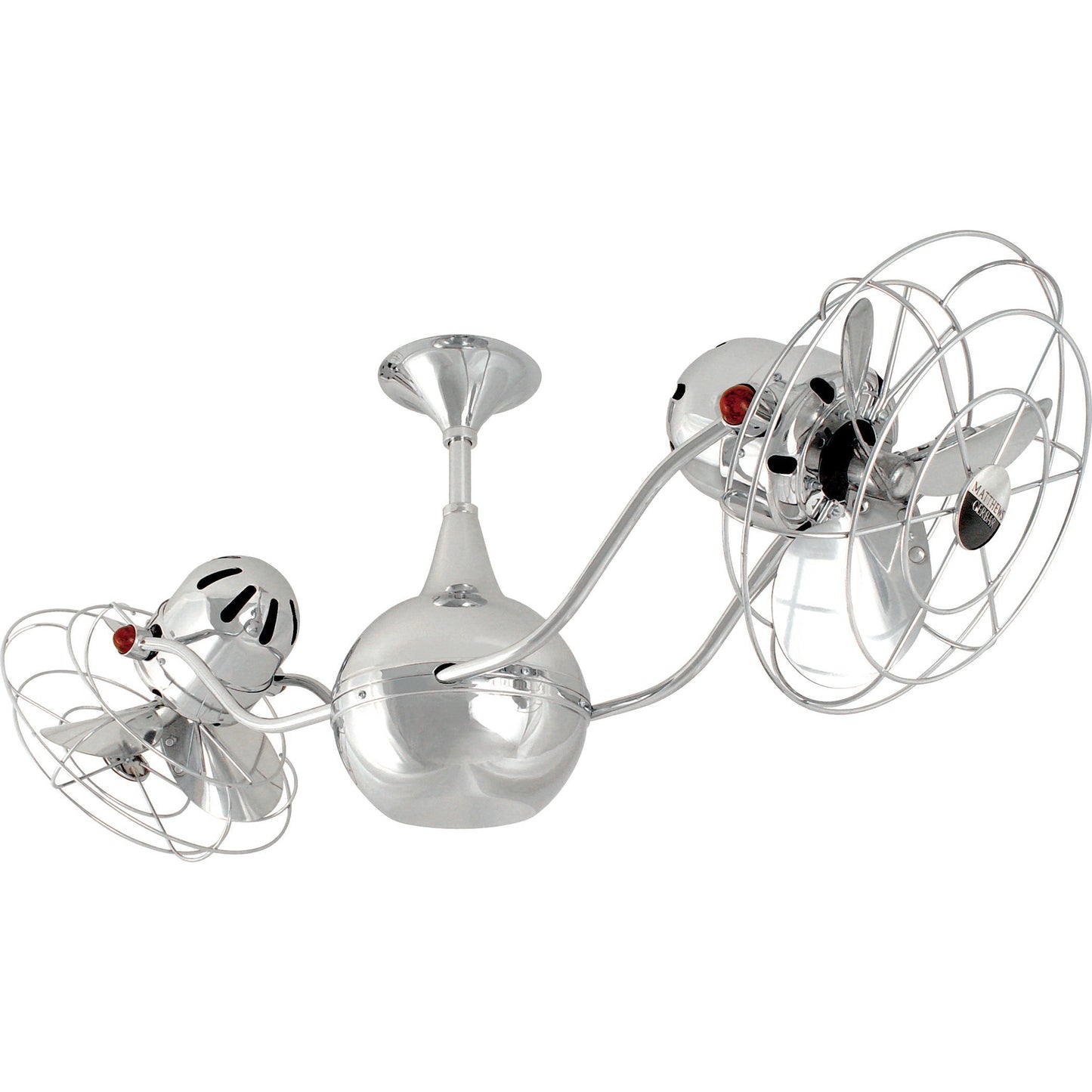 Matthews Fan Company Matthews-Gerbar Vent-Bettina 42" Polished Chrome Rotational Ceiling Fan With Aluminum Blade In Polished Chrome Finish And Damp Location Protection