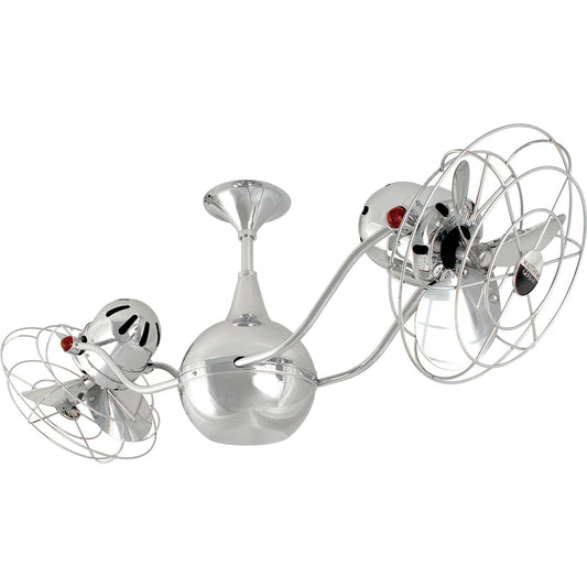 Matthews Fan Company Matthews-Gerbar Vent-Bettina 42" Polished Chrome Rotational Ceiling Fan With Aluminum Blade In Polished Chrome Finish