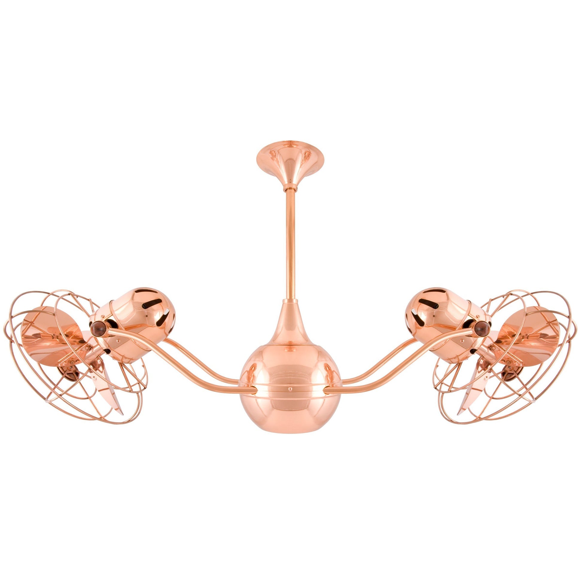 Matthews Fan Company Matthews-Gerbar Vent-Bettina 42" Polished Copper Rotational Ceiling Fan With Aluminum Blade In Polished Copper Finish