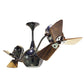 Matthews Fan Company Matthews-Gerbar Vent-Bettina 44" Black Nickel Rotational Ceiling Fan With Solid Brazilian Mahogany Blade In Mahogany Finish
