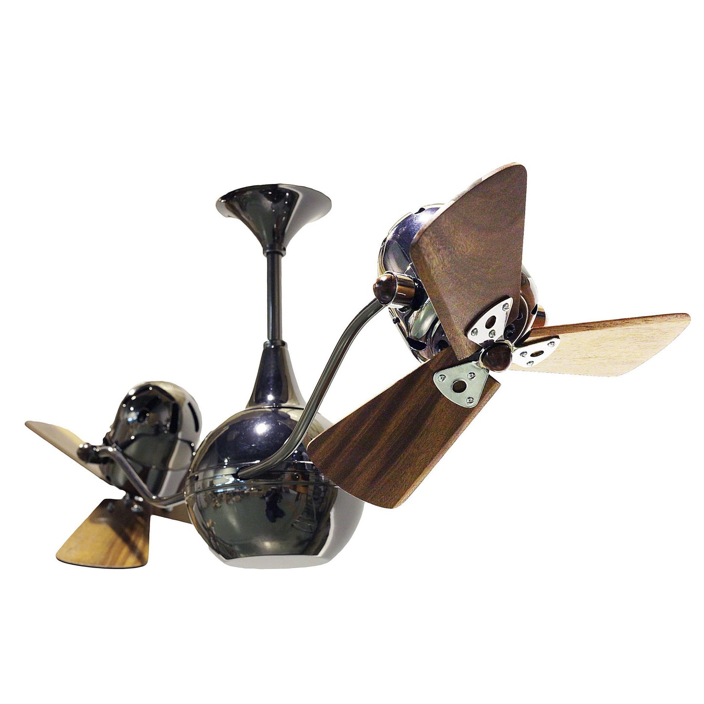 Matthews Fan Company Matthews-Gerbar Vent-Bettina 44" Black Nickel Rotational Ceiling Fan With Solid Brazilian Mahogany Blade In Mahogany Finish
