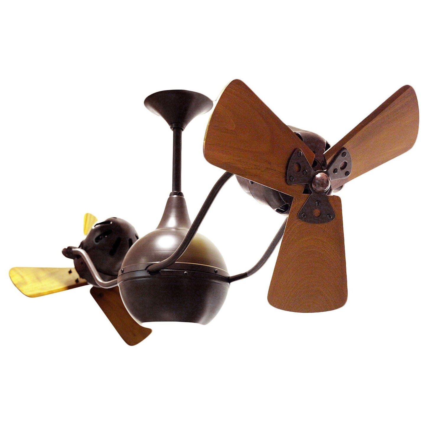 Matthews Fan Company Matthews-Gerbar Vent-Bettina 44" Bronzette Rotational Ceiling Fan With Solid Brazilian Mahogany Blade In Mahogany Finish