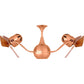 Matthews Fan Company Matthews-Gerbar Vent-Bettina 44" Brushed Copper Rotational Ceiling Fan With Solid Brazilian Mahogany Blade In Mahogany Finish