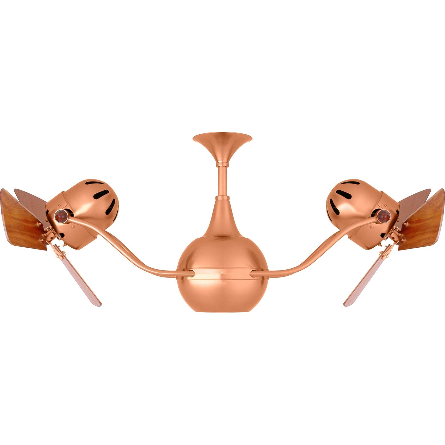 Matthews Fan Company Matthews-Gerbar Vent-Bettina 44" Brushed Copper Rotational Ceiling Fan With Solid Brazilian Mahogany Blade In Mahogany Finish