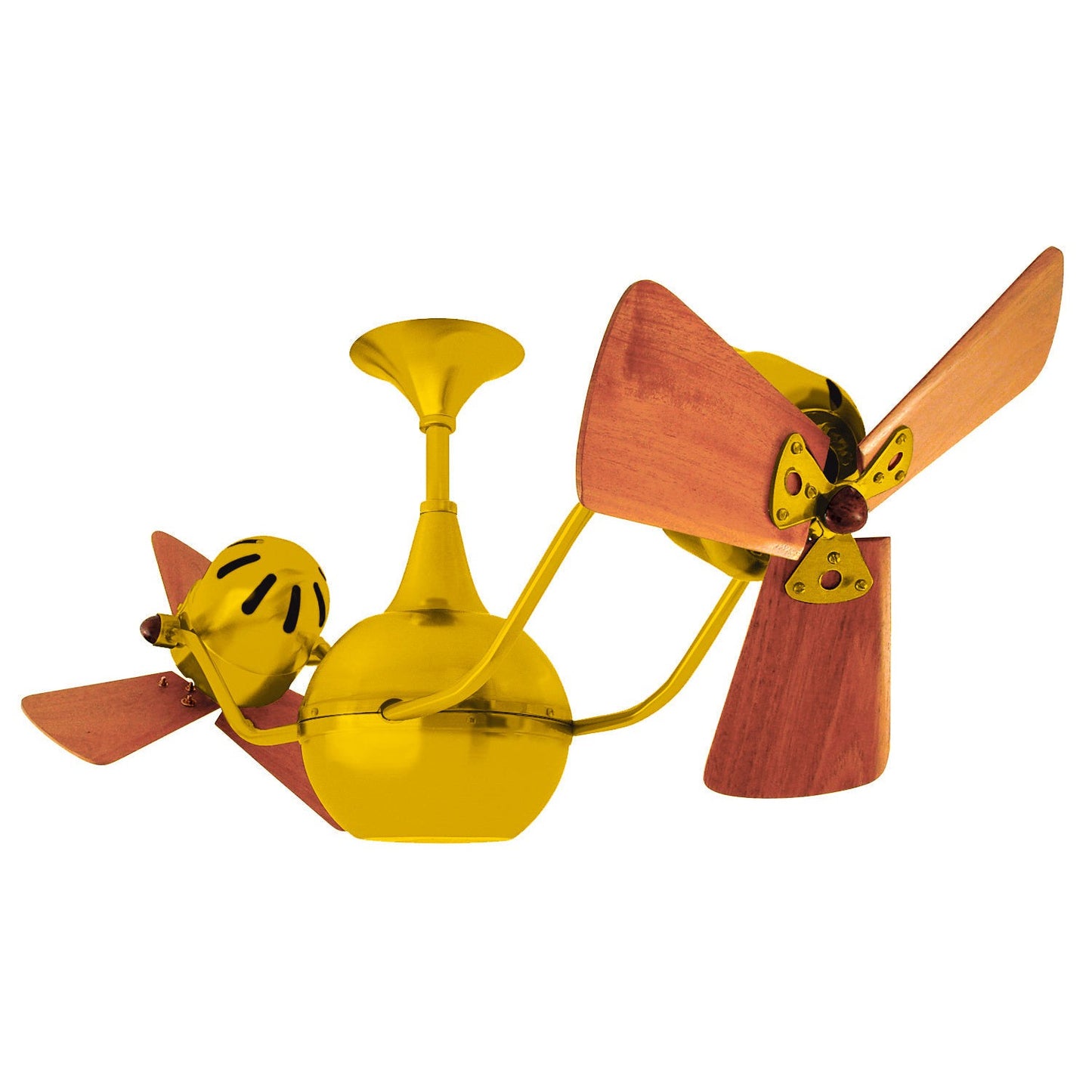 Matthews Fan Company Matthews-Gerbar Vent-Bettina 44" Gold Rotational Ceiling Fan With Solid Brazilian Mahogany Blade In Mahogany Finish